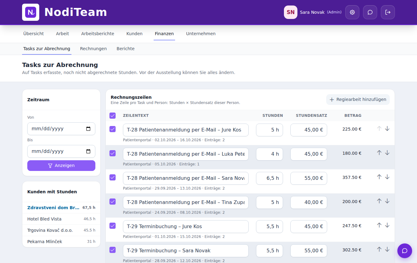 NodiTeam – invoicing