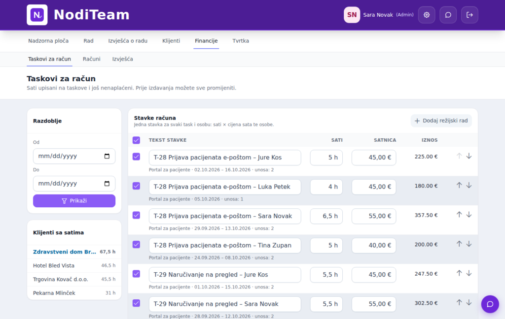 NodiTeam – invoicing