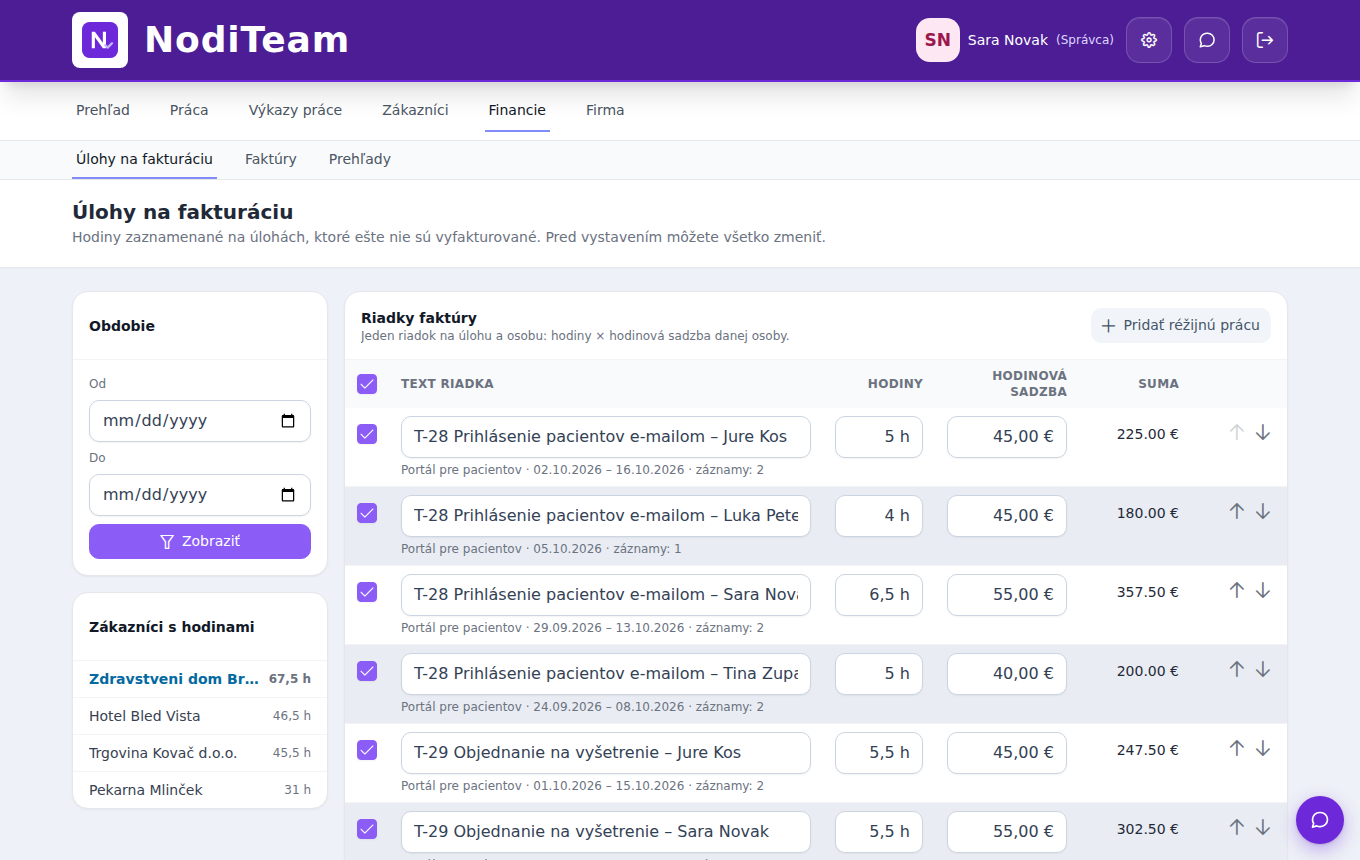 NodiTeam – invoicing