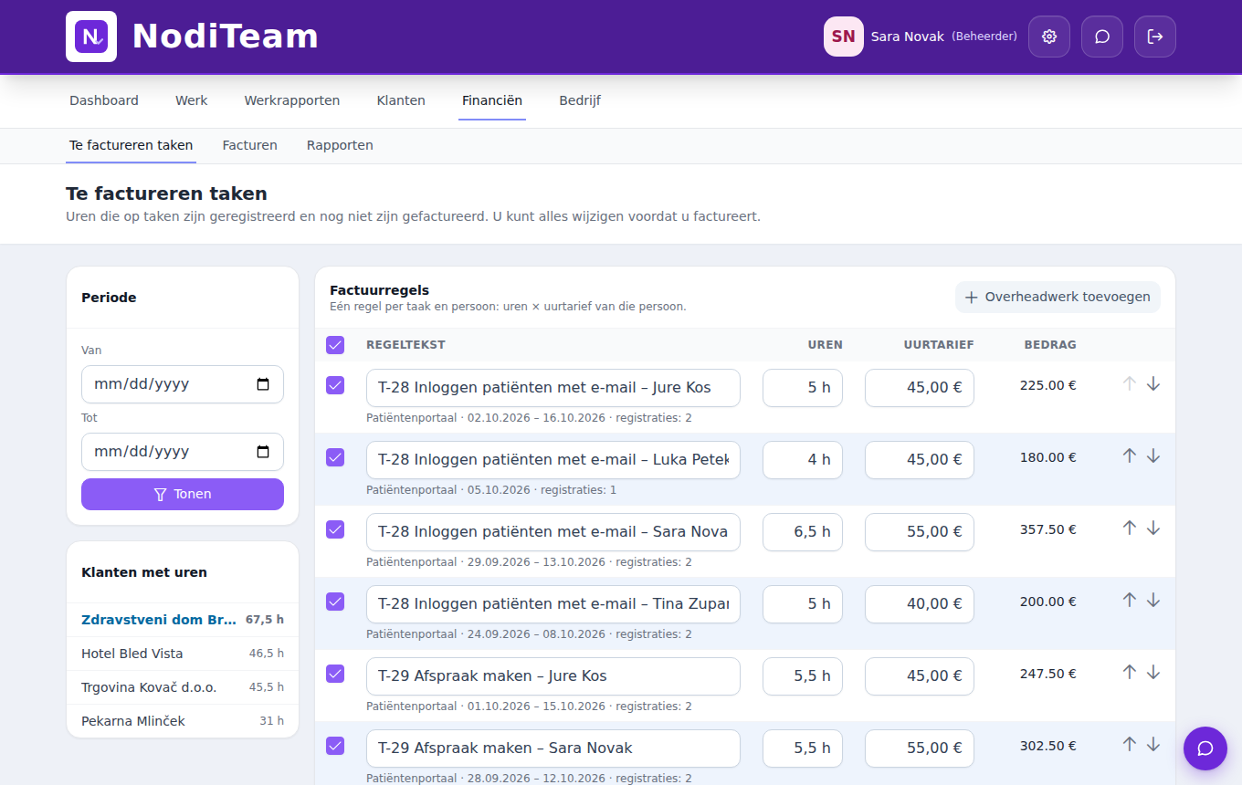 NodiTeam – invoicing